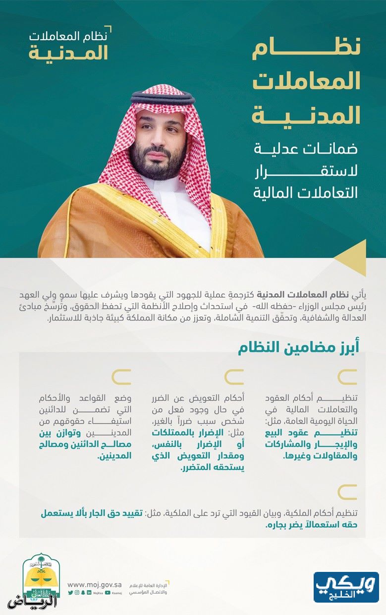 مضمون نظام المعاملات المدنية في السعودية