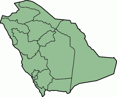 خريطة المملكة العربية السعودية صماء فارغة