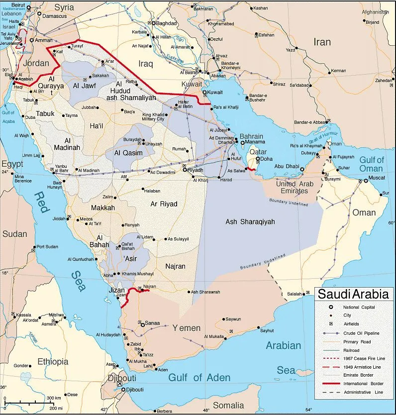 خريطة مدن المملكة العربية السعودية بالتفصيل