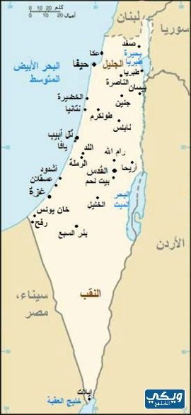 خريطة مصر فلسطين