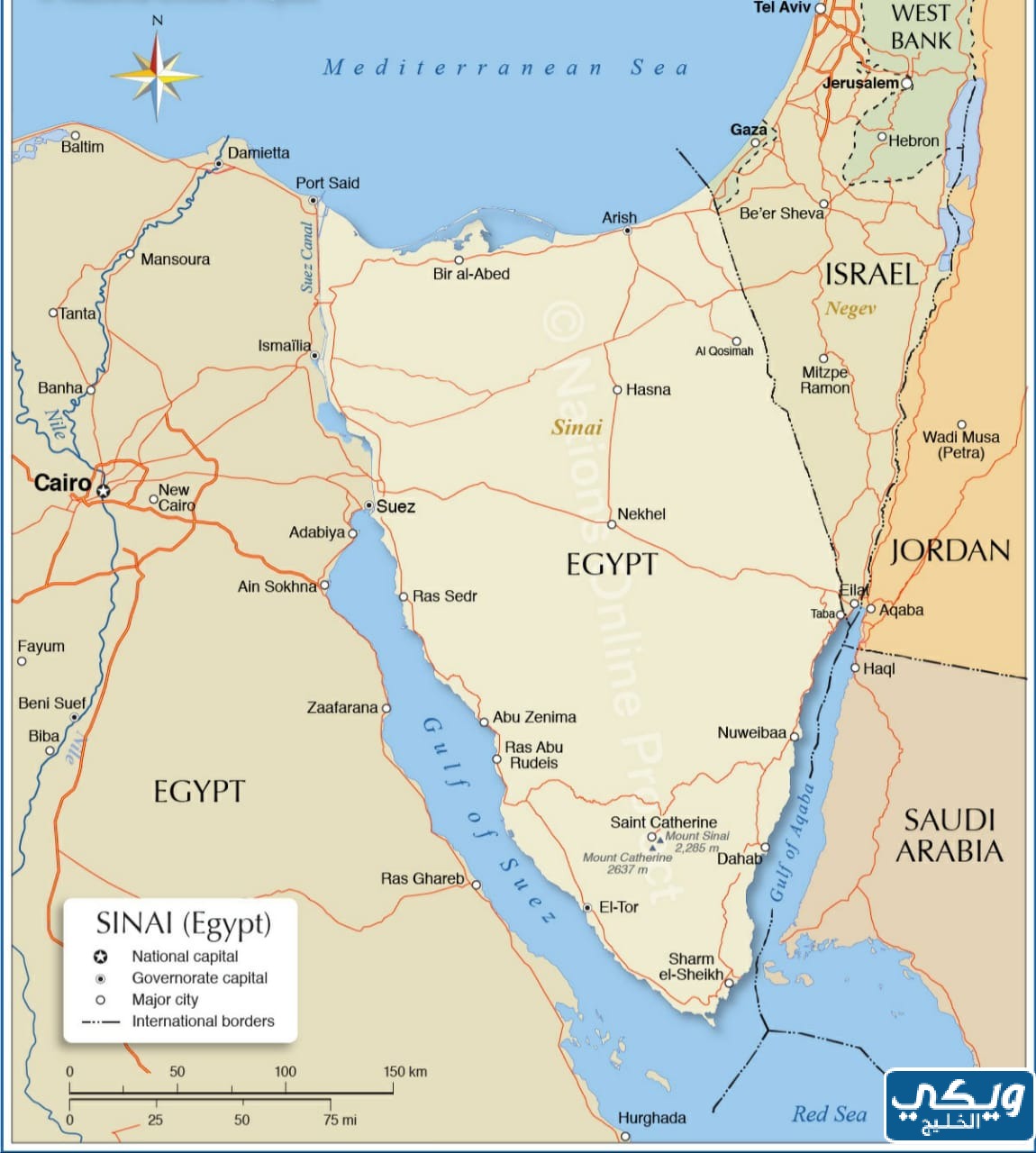 خريطة سيناء
