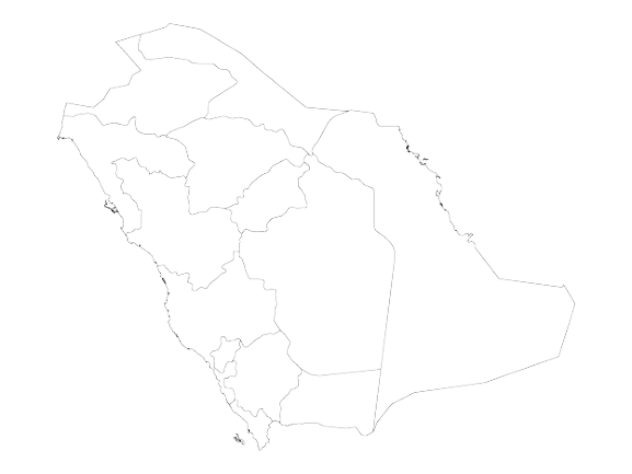 خريطة المملكة العربية السعودية للتصميم png جاهزة للتحميل