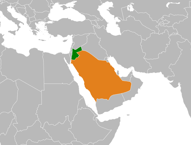 خريطة حدود المملكة العربية السعودية مع الأردن بجودة عالية